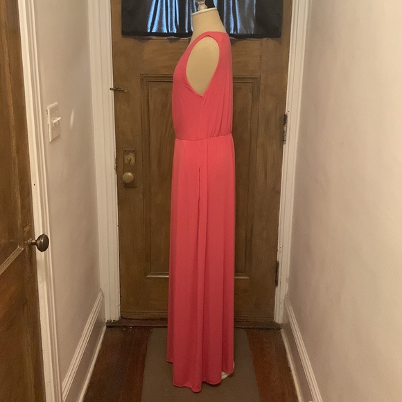 Like new! Cynthia Rowley Punch Pink maxi dress with pockets - size Large - Picture 5 of 8